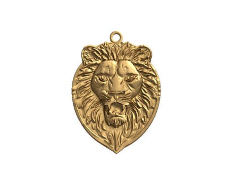 Lion pendant-01 3D print model 3D-Modell