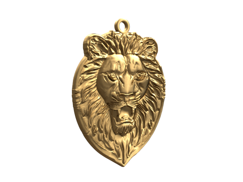 Lion pendant-01 3D print model 3D-Modell
