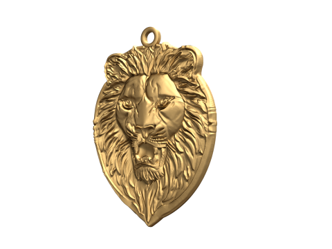 Lion pendant-01 3D print model 3D-Modell