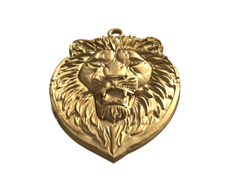 Lion pendant-01 3D print model 3D-Modell