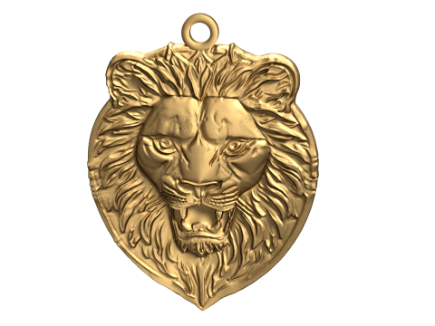 Lion pendant-01 3D print model 3D-Modell