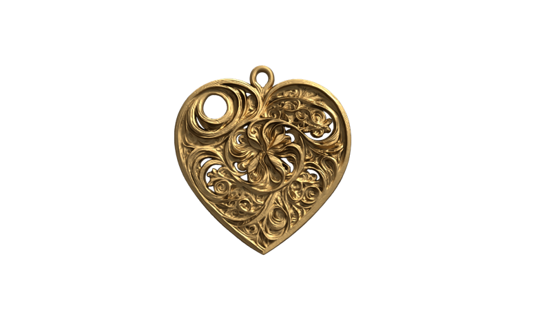Heart jewellery pendant 3D print model 3D-Modell .c4d .max .obj .3ds .fbx .stl .blend 