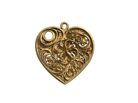 Modelo de impress&atilde;o 3D de pingente de joia de cora&ccedil;&atilde;o Modelo 3D