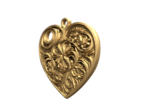 Heart jewellery pendant 3D print model 3D-Modell