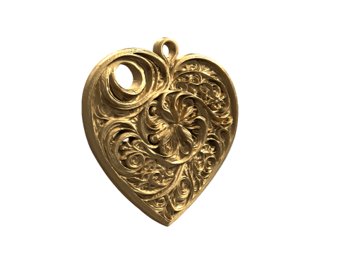 Heart jewellery pendant 3D print model 3D-Modell