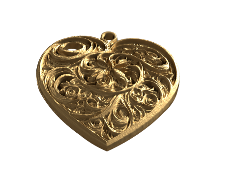 Heart jewellery pendant 3D print model 3D-Modell