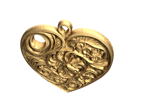 Heart jewellery pendant 3D print model 3D-Modell