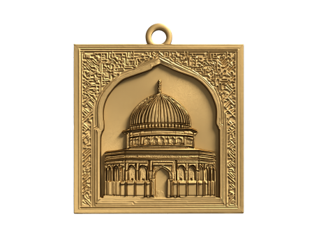 Dome of the rock mosque pendant -01 3D print model 3D 모델