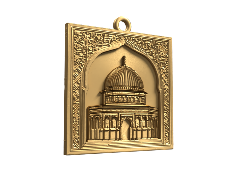 Dome of the rock mosque pendant -01 3D print model 3D 모델