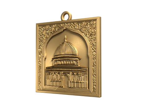 Dome of the rock mosque pendant -01 3D print model 3D 모델