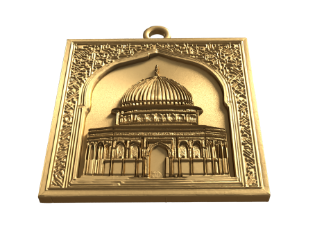 Dome of the rock mosque pendant -01 3D print model 3D 모델
