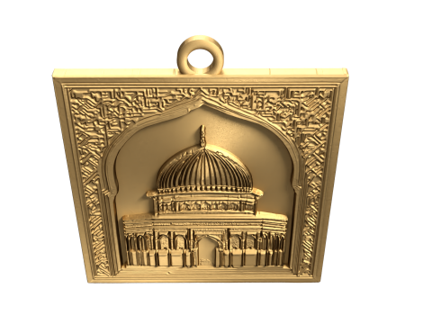 Dome of the rock mosque pendant -01 3D print model 3D 모델