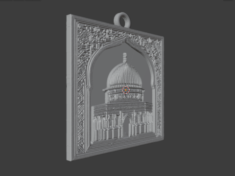 Dome of the rock mosque pendant -01 3D print model 3D 모델