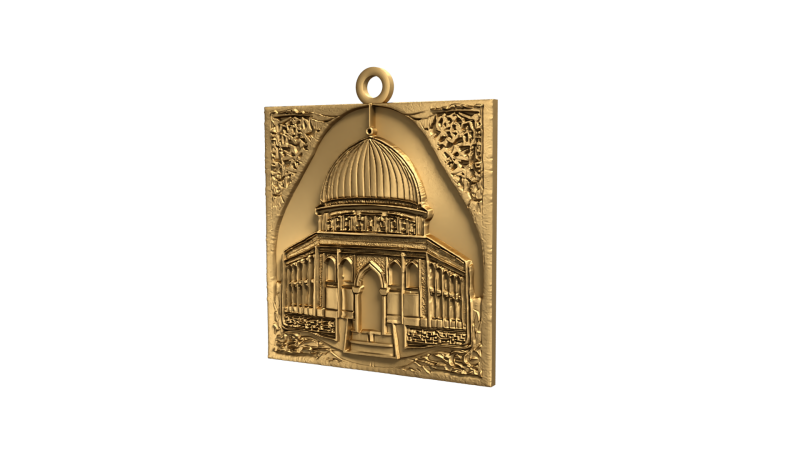 Dome of the rock mosque pendant -02 3D print model 3D-Modell .c4d .max .obj .3ds .fbx .stl .blend 