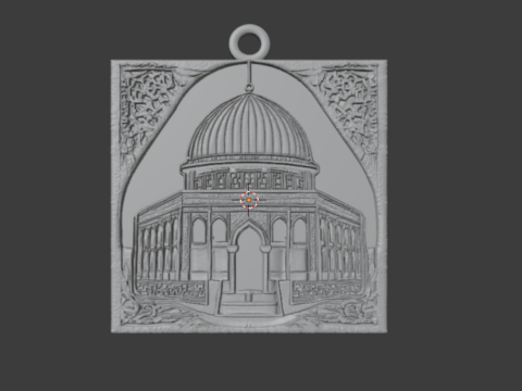 Dome of the rock mosque pendant -02 3D print model 3D-Modell