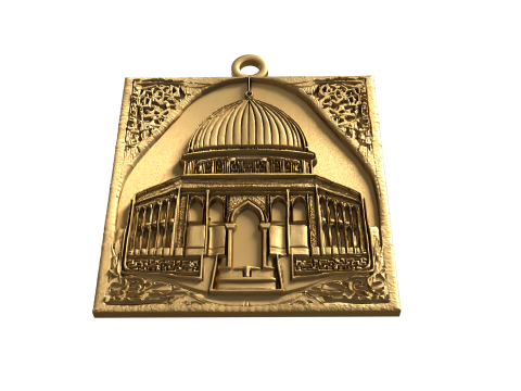Dome of the rock mosque pendant -02 3D print model 3D-Modell