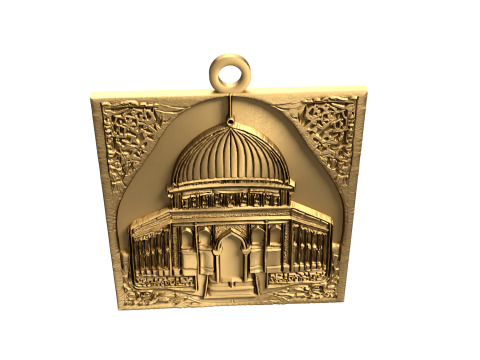 Dome of the rock mosque pendant -02 3D print model 3D-Modell