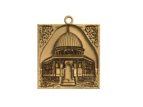 Dome of the rock mosque pendant -02 3D print model 3D-Modell