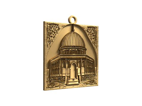 Dome of the rock mosque pendant -02 3D print model 3D-Modell