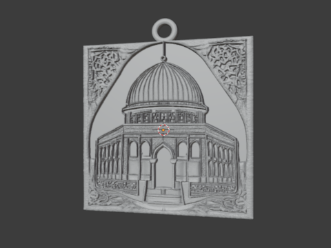 Dome of the rock mosque pendant -02 3D print model 3D-Modell