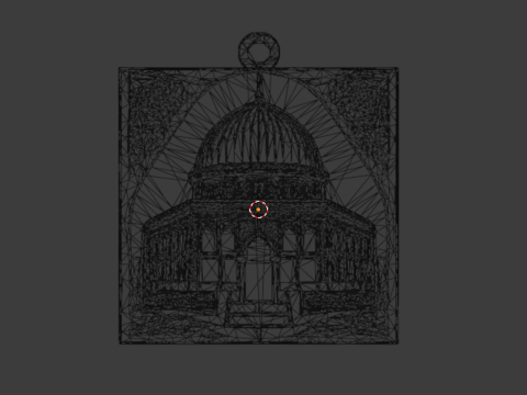Dome of the rock mosque pendant -02 3D print model 3D-Modell