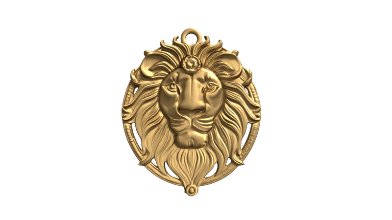 Lion pendant-02 3D print model Model 3D .c4d .max .obj .3ds .fbx .stl .blend 