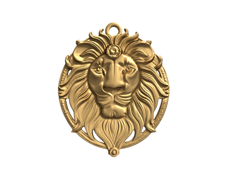 Lion pendant-02 3D print model 3D 모델