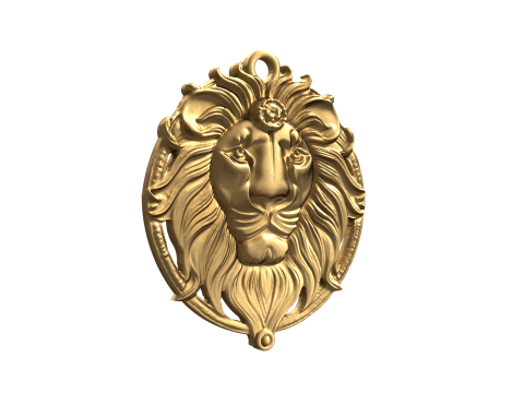 Lion pendant-02 3D print model Model 3D