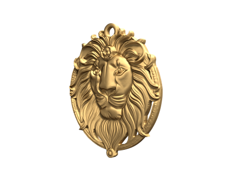 Lion pendant-02 3D print model Model 3D