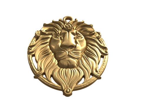 Lion pendant-02 3D print model Model 3D