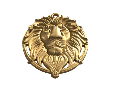Lion pendant-02 3D print model 3D Model