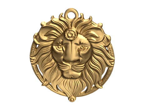 Lion pendant-02 3D print model 3D Model