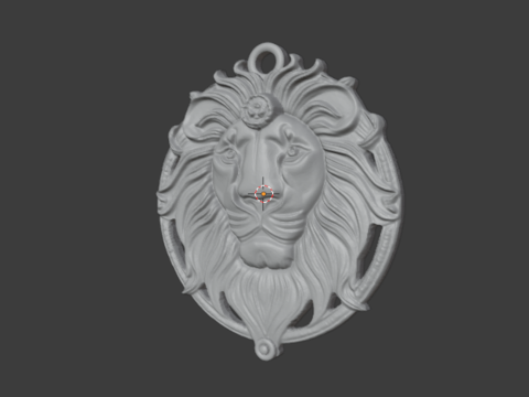 Lion pendant-02 3D print model Model 3D