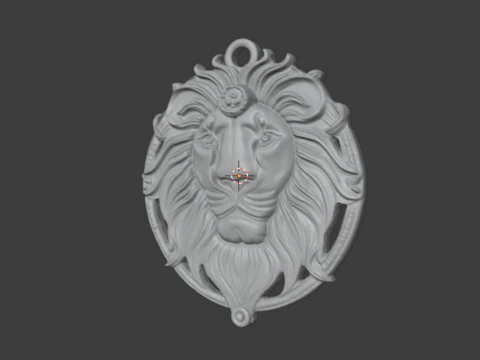 Lion pendant-02 3D print model 3D Model