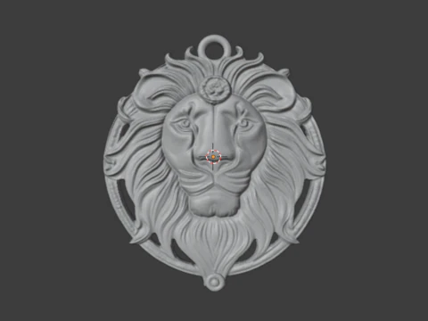 Lion pendant-02 3D print model 3D Model