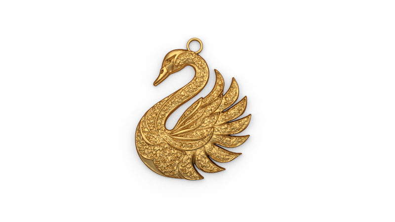 Swan pendant -01 printable jewelry 3D Модель .c4d .max .obj .3ds .fbx .stl .blend 