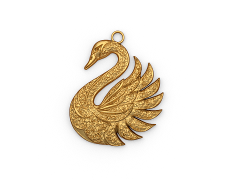 Swan pendant -01 printable jewelry Modelo 3D