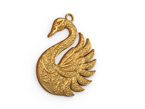 Swan pendant -01 printable jewelry 3D Модель