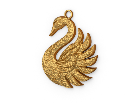 Swan pendant -01 printable jewelry 3D Модель