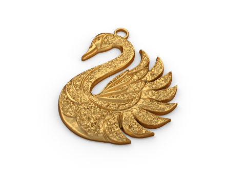 Swan pendant -01 printable jewelry 3D Модель