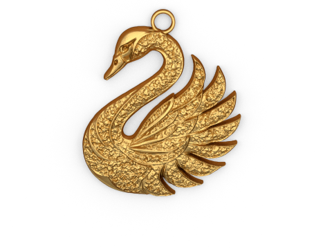 Swan pendant -01 printable jewelry 3D Модель