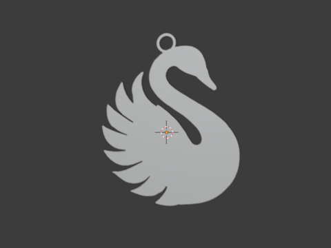 Swan pendant -01 printable jewelry 3D Модель