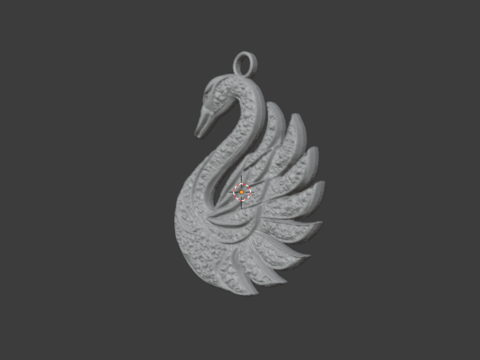 Swan pendant -01 printable jewelry 3D Модель