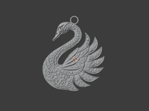 Swan pendant -01 printable jewelry 3D Модель