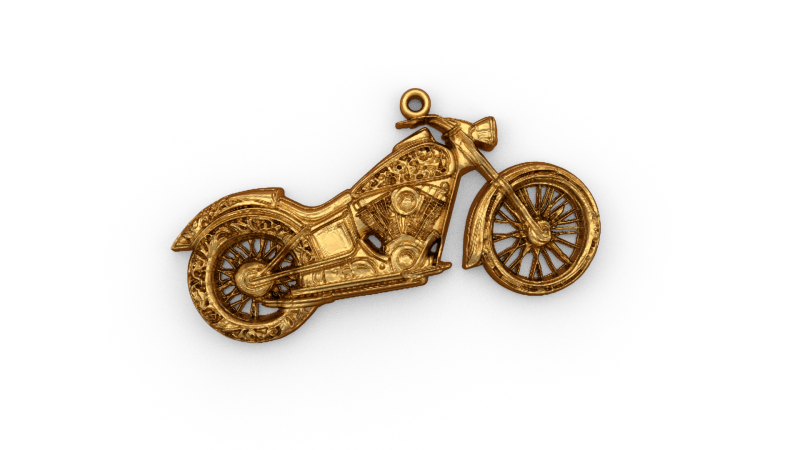 Motorcycle pendant -01 printable jewelry 3D Model .c4d .max .obj .3ds .fbx .stl .blend 