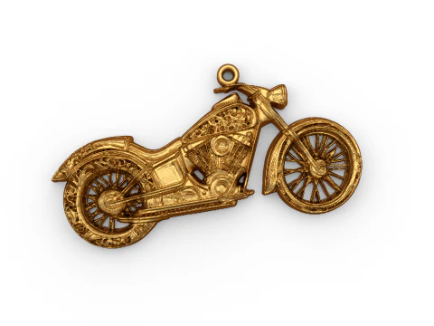 Motorcycle pendant -01 printable jewelry 3D Model