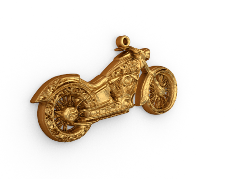 Motorcycle pendant -01 printable jewelry 3D Model