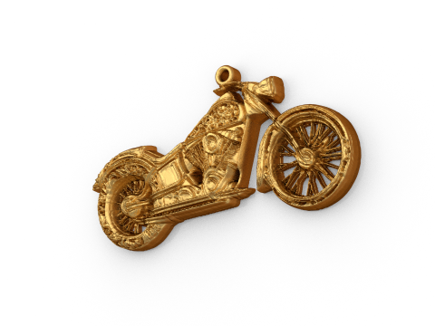 Motorcycle pendant -01 printable jewelry 3D Model