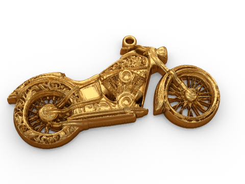 Motorcycle pendant -01 printable jewelry 3D Model