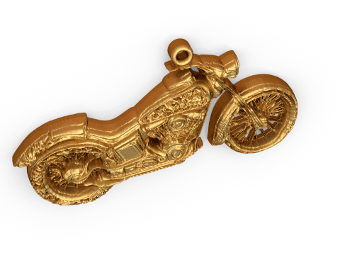 Motorcycle pendant -01 printable jewelry 3D Model